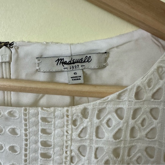 NWT Madewell White Eyelet Sleeveless Dress Size 6 - Picture 9 of 10